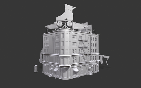 The building with a cinema on the roof.